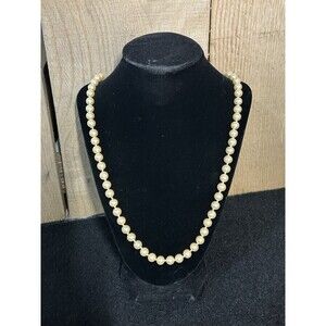 Vintage Signed Les Bernard Inc Faux Pearl 29" Strand Necklace J246